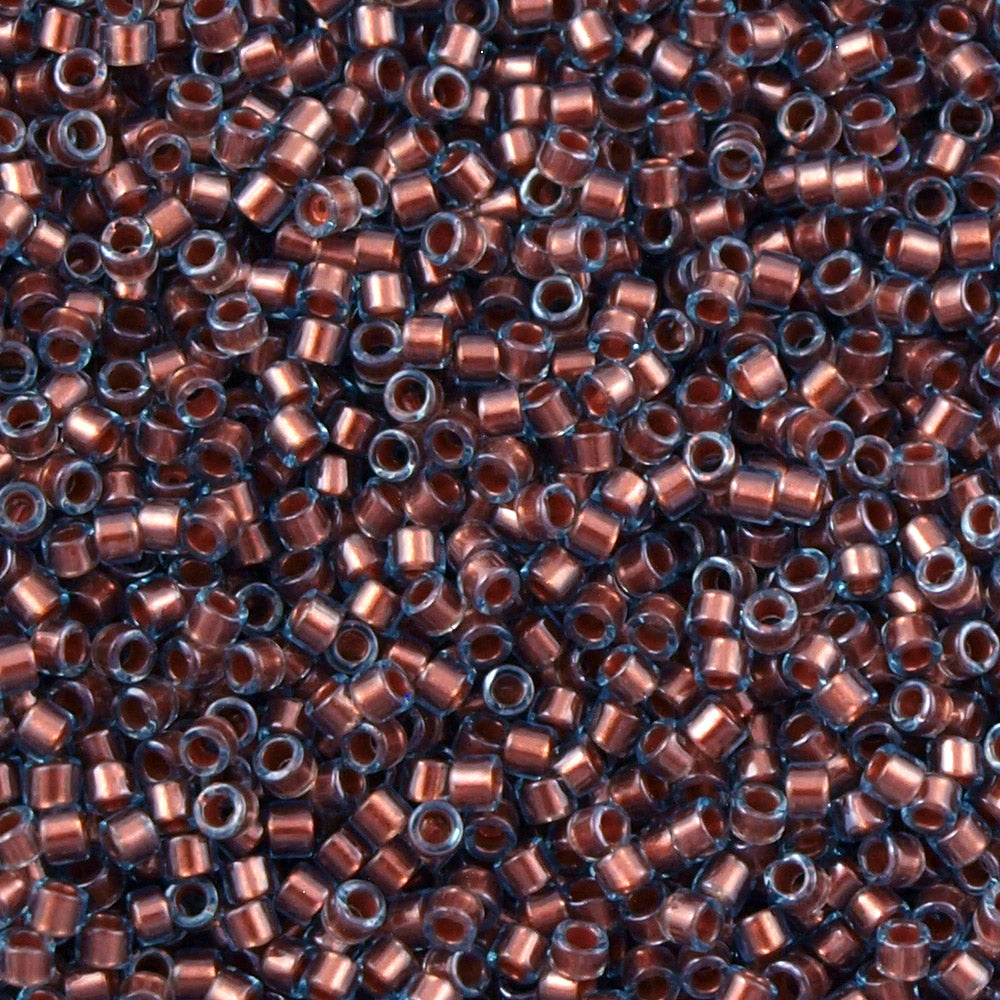25g Miyuki Delica seed bead 11/0 Inside Dyed Color Blue Copper DB1706