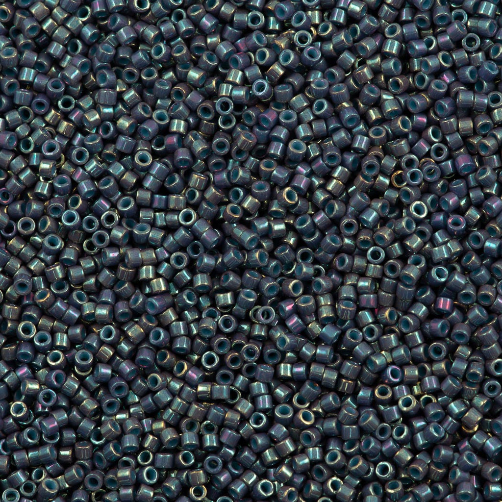 25g Miyuki Delica Seed Bead 11/0 Opaque Dark Grey AB DB132