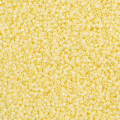 25g Miyuki Delica Seed Bead 11/0 Opaque Luster Whipped Butter AB DB1501
