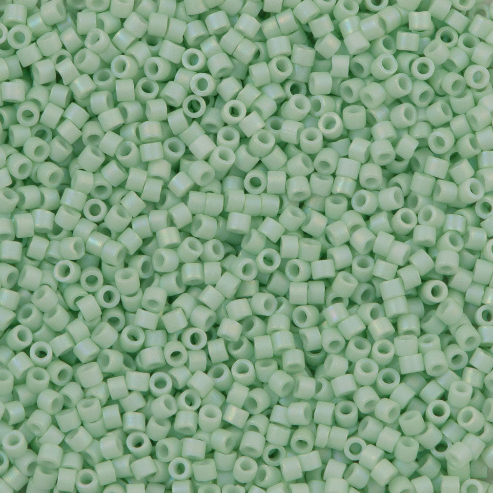 Miyuki Delica Seed Bead 11/0 Opaque Matte Cool Mint AB 2-inch Tube DB1526