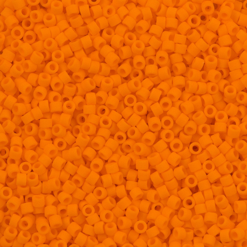 25g Miyuki Delica Seed Bead 11/0 Matte Mandarin Orange DB1583