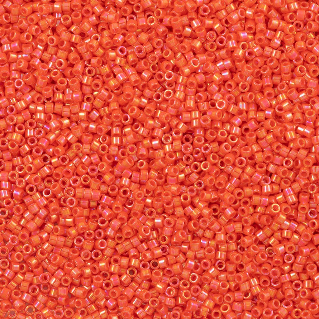 25g Miyuki Delica Seed Bead 11/0 Opaque Orange AB DB161