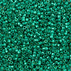 25g Miyuki Delica Seed Bead 11/0 Duracoat Galvanized Dark Mint Green DB2505
