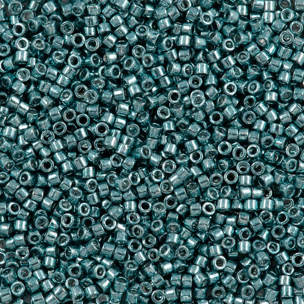 Miyuki Delica Seed Beads, 11/0 size, 7.2 Gram Tube, #432 Galvanized Peacock Blue Green