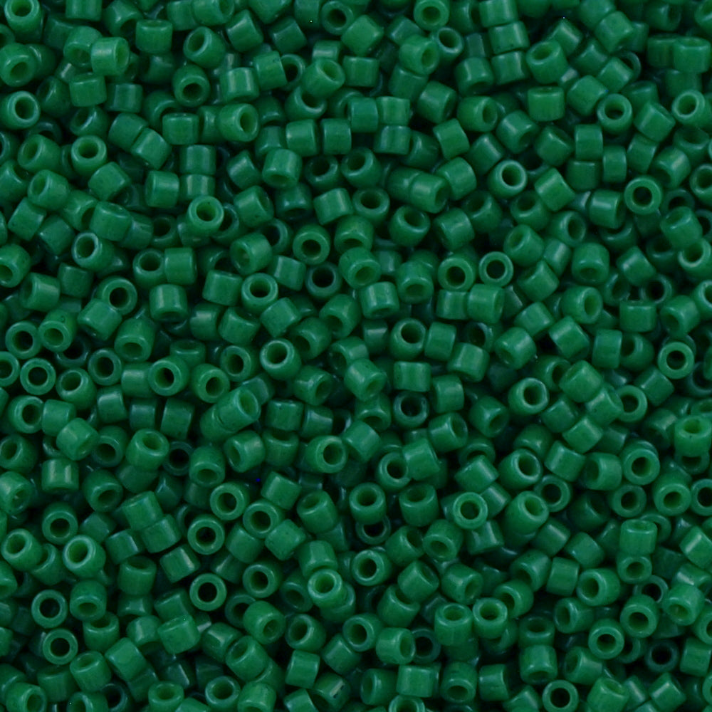 100g Miyuki Delica Seed Bead 11/0 Opaque Dyed Dark Green DB656