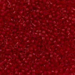 Miyuki Delica Seed Bead 11/0 Matte Transparent Dyed Red 2-inch Tube DB774