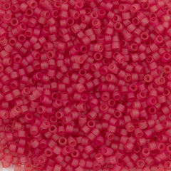 Miyuki Delica Seed Bead 11/0 Matte Transparent Dyed Light Fuchsia 2-inch Tube DB778