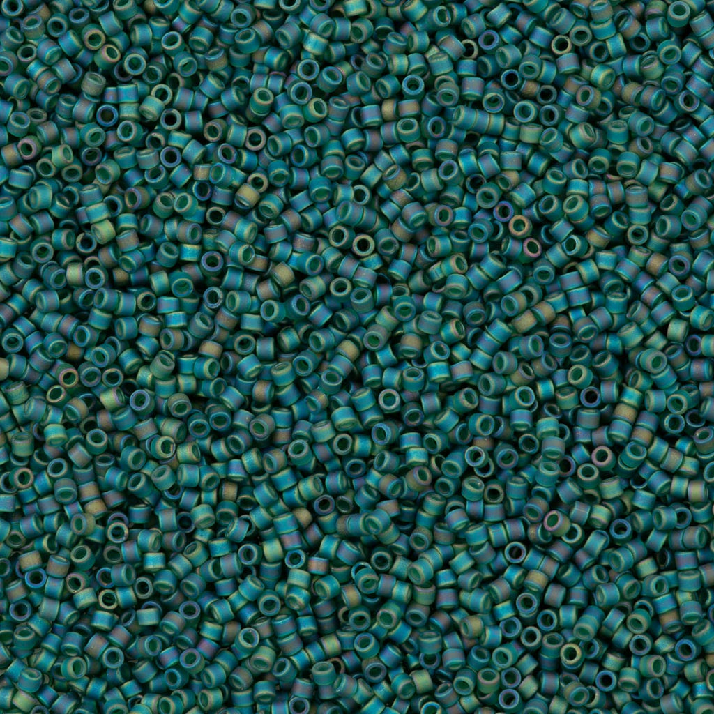 Miyuki Delica Seed Bead 11/0 Matte Transparent Dark Green AB DB859