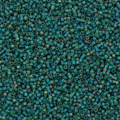 Miyuki Delica Seed Bead 11/0 Matte Transparent Dark Green AB 2-inch Tube DB859