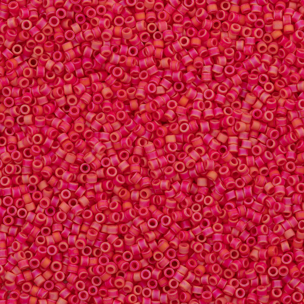 25g Miyuki Delica Seed Bead 11/0 Matte Orange Red AB DB874