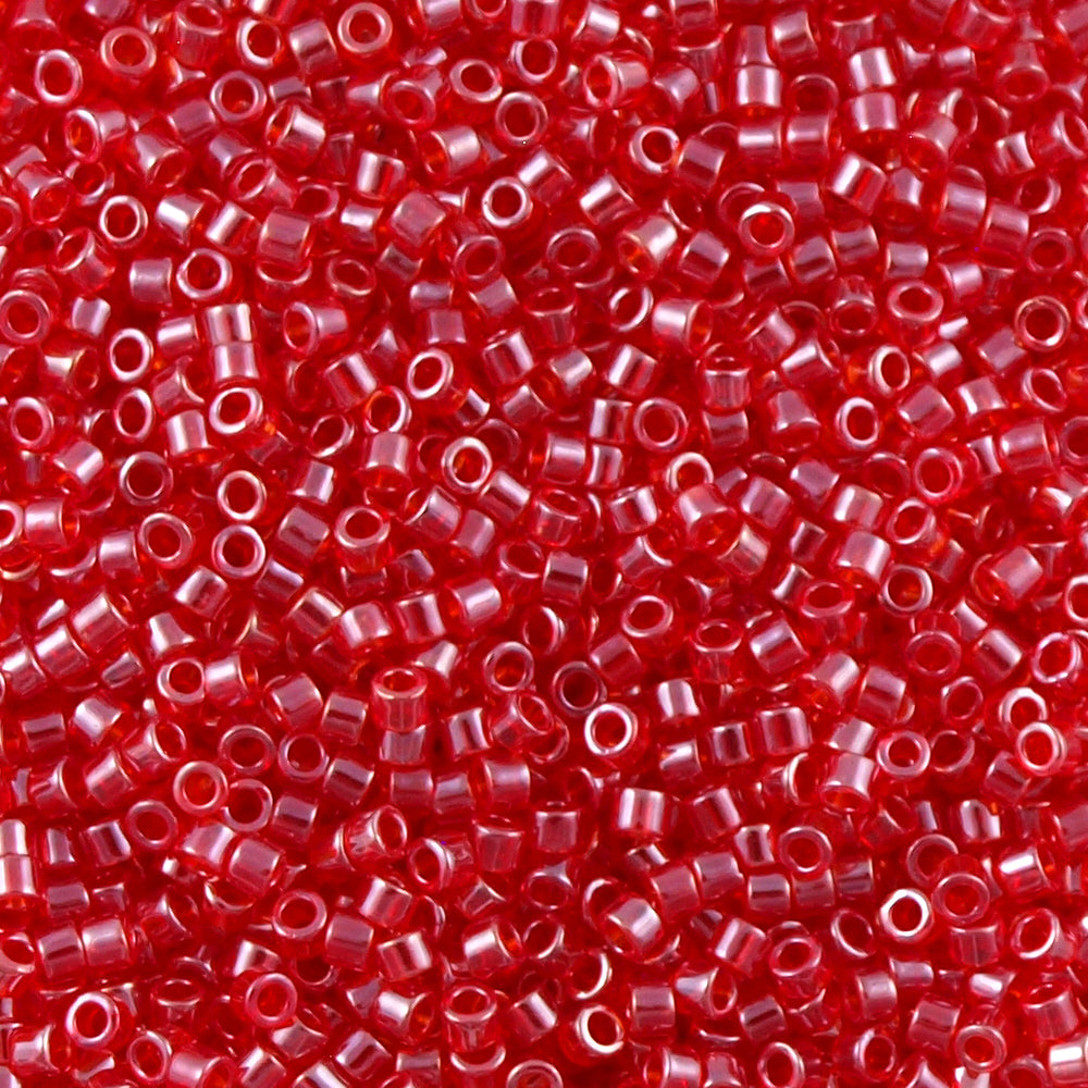 seed bead strawberry Miyuki Delica DB98 / DB098 11/0 Transparent Light Siam Luster Cylinder