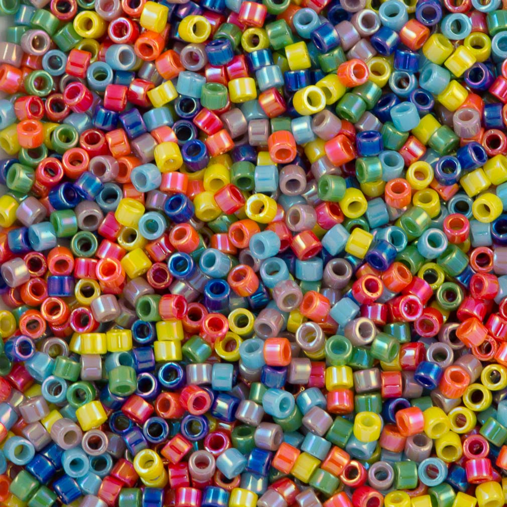 Miyuki Delica Seed Bead 11/0 Mix Opaque Rainbow AB 7g Tube (MIX44)