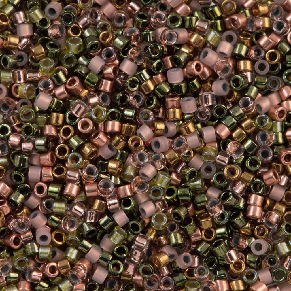 Miyuki Delica Seed Bead 11/0 Mix Copper Roses 2-inch Tube (9076)