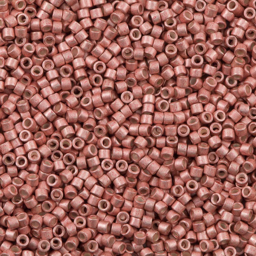 Miyuki Delica Seed Bead 11/0 Semi-Matte Galvanized Pink Plush 2-inch Tube DB1156