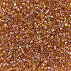 Miyuki Delica Seed Bead 15/0 Transparent Dark Topaz AB 2-inch Tube DBS1241
