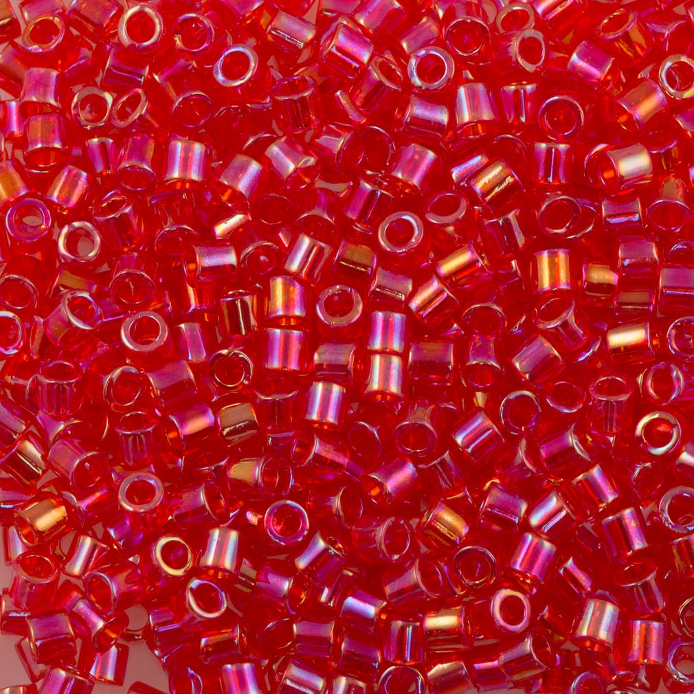 Miyuki Delica Seed Bead 8/0 Transparent Red AB DBL172