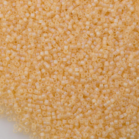 Miyuki Delica Seed Bead 11/0 Transparent Matte Crystal Ivory Luster 2-inch Tube DB1287