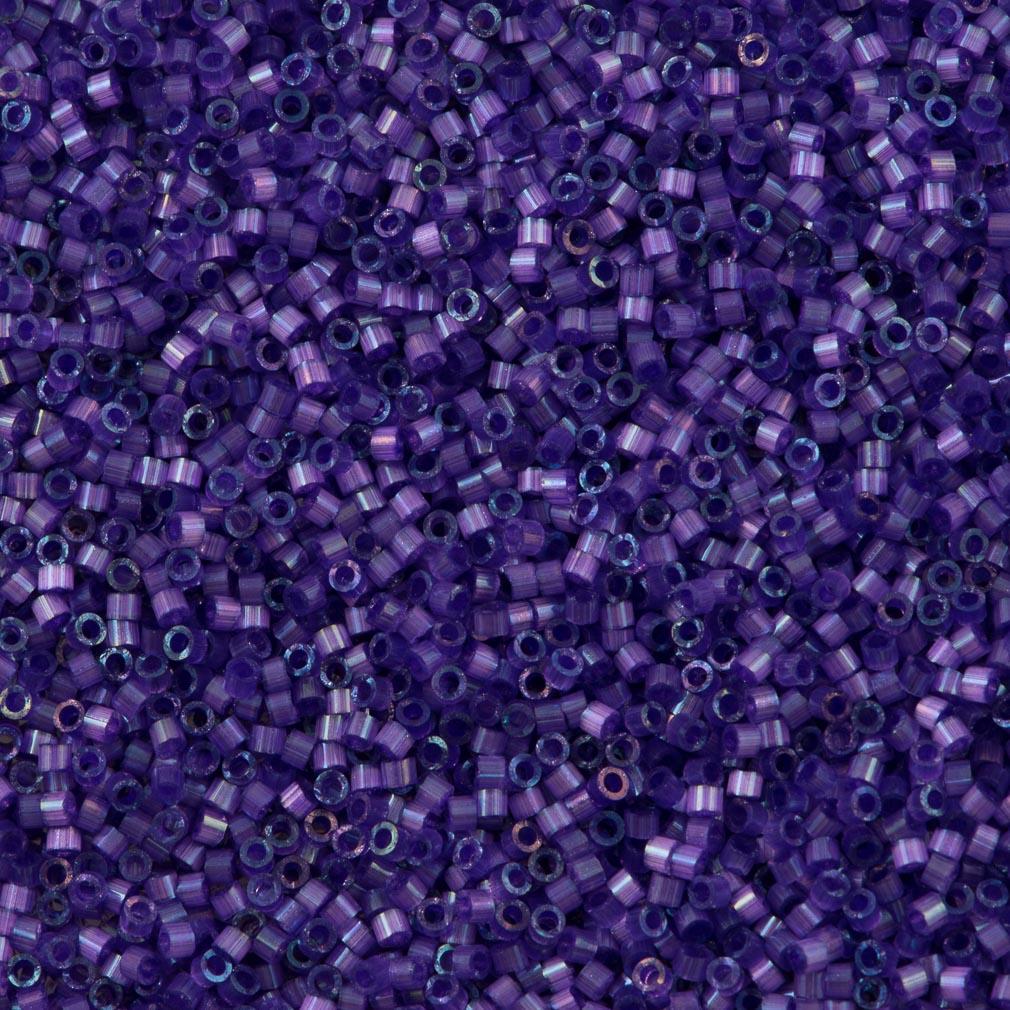 Miyuki Delica Seed Bead 11/0 Dyed Purple Silk Satin 2-inch Tube DB1810
