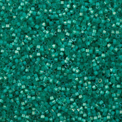 Miyuki Delica Seed Bead 11/0 Dyed Aqua Green Silk Satin 2-inch Tube DB1813