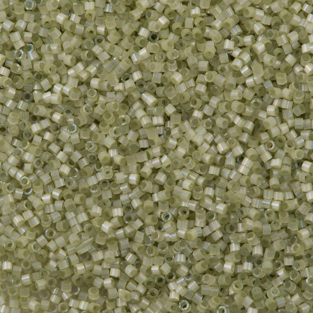 Miyuki Delica Seed Bead 11/0 Dyed Pale Lime Silk Satin 2-inch Tube DB1815