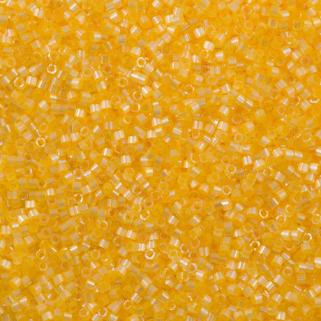 Miyuki Delica Seed Bead 11/0 Silk Inside Dyed Light Apricot AB 6g Tube DB1861
