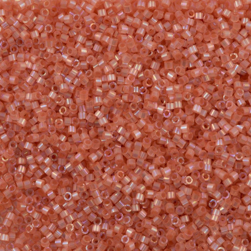 Miyuki Delica Seed Bead 11/0 Silk Inside Dyed Cinnamon AB 2-inch Tube DB1863