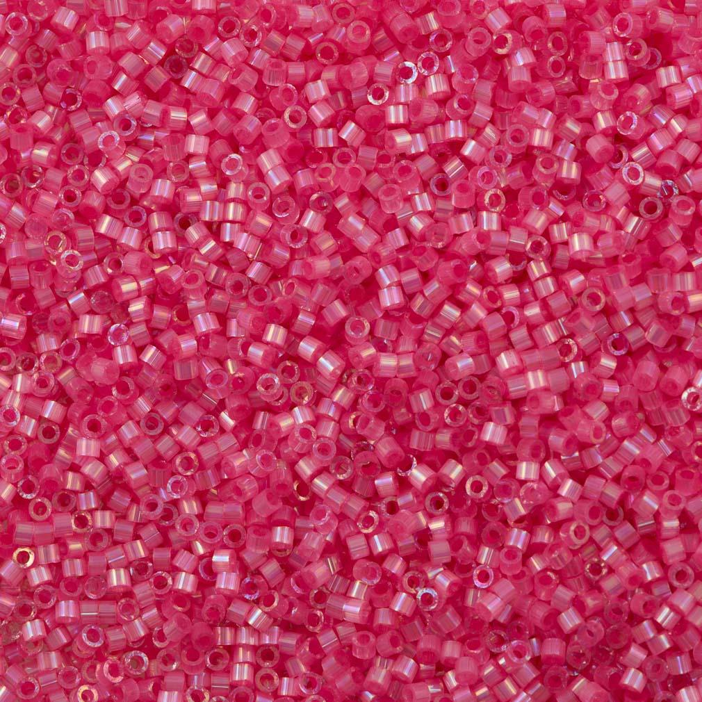 25g Miyuki Delica Seed Bead 11/0 Silk Inside Dyed Rose AB DB1867
