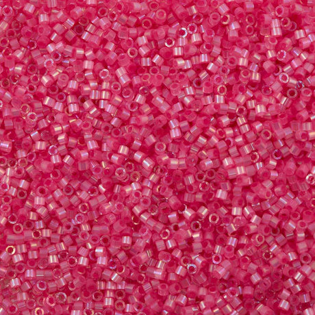 Miyuki Delica Seed Bead 11/0 Silk Inside Dyed Rose AB 6g Tube DB1867
