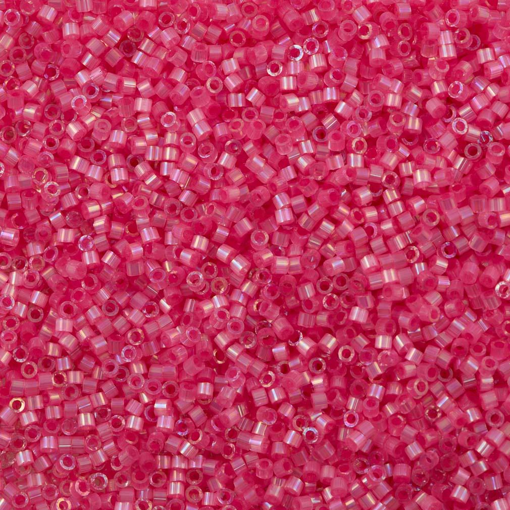 Miyuki Delica Seed Bead 11/0 Silk Inside Dyed Rose AB 6g Tube DB1867