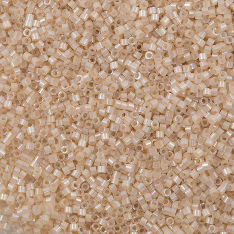 Miyuki Delica Seed Bead 11/0 Silk Inside Dyed Pale Apricot AB 6g Tube DB1874