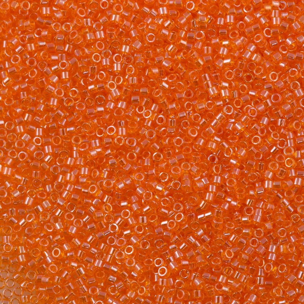 25g Miyuki Delica Seed Bead 11/0 Transparent Orange Luster DB1887