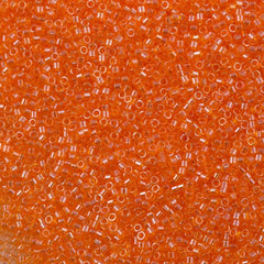 Miyuki Delica Seed Bead 11/0 Transparent Orange Luster 2-inch Tube DB1887
