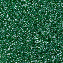 25g Miyuki Delica Seed Bead 11/0 Transparent Green Luster DB1889