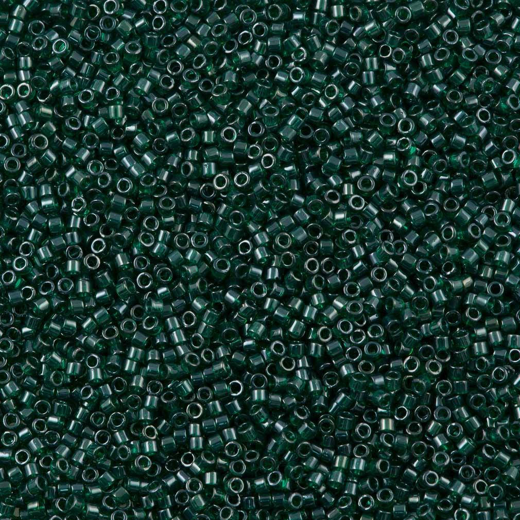 Miyuki Delica Seed Bead 11/0 Transparent Emerald Luster 2-inch Tube DB1894