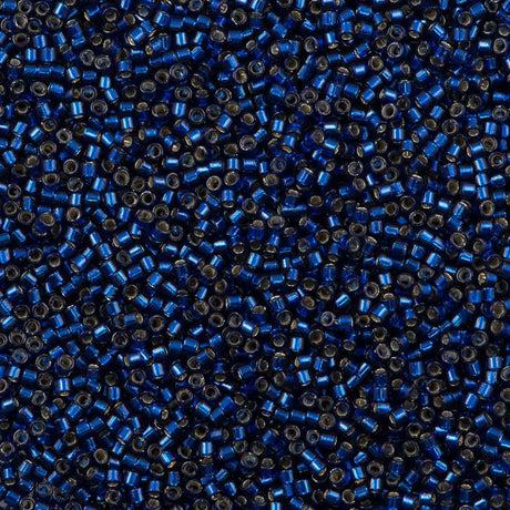 Miyuki Delica Seed Bead 11/0 Duracoat Silver Lined Dyed Navy Blue 2-inch Tube DB2191