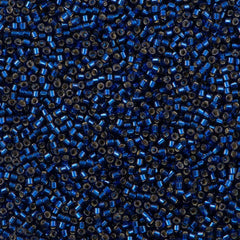 Miyuki Delica Seed Bead 11/0 Duracoat Silver Lined Dyed Navy Blue 2-inch Tube DB2191
