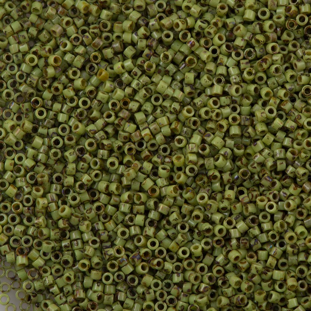 25g Miyuki Delica Seed Bead 11/0 Matte Picasso Chartreuse DB2265