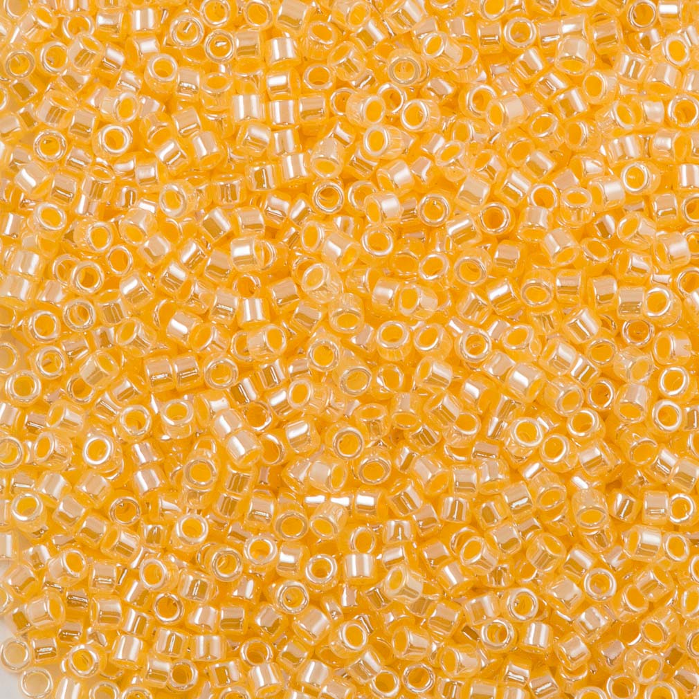 Miyuki Delica Seed Bead 11/0 Inside Dyed Color Ceylon Butterscotch 2-inch Tube DB233