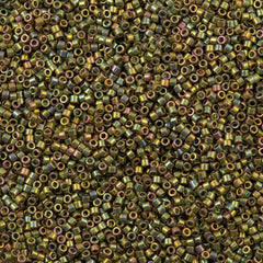 25g Miyuki Delica Seed Bead 11/0 24kt Gold Plated Green AB DB508