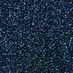 Miyuki Delica Seed Bead 11/0 Nickel Plated Dark Blue AB 2-inch Tube DB514