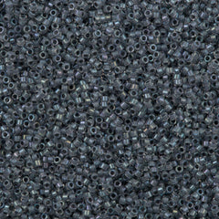 Miyuki Delica Seed Bead 11/0 Lined Dark Gray AB 2-inch Tube DB81