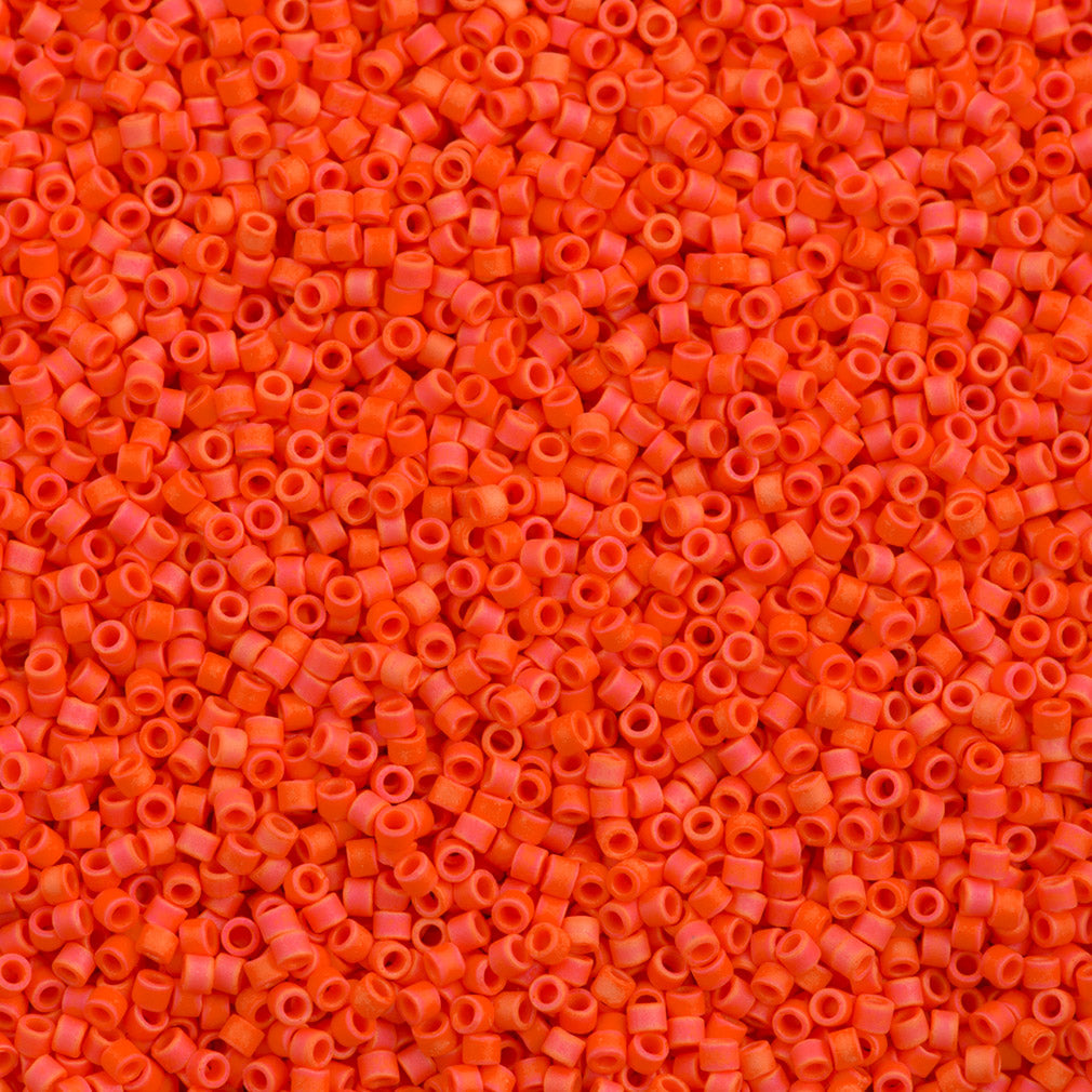 25g Miyuki Delica Seed Bead 11/0 Matte Opaque Bright Orange AB DB872