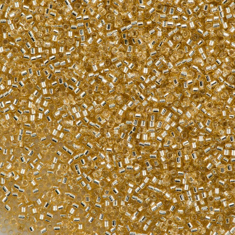25g Miyuki Delica Seed Bead 11/0 Silver Lined Crystal Ivory DB1212