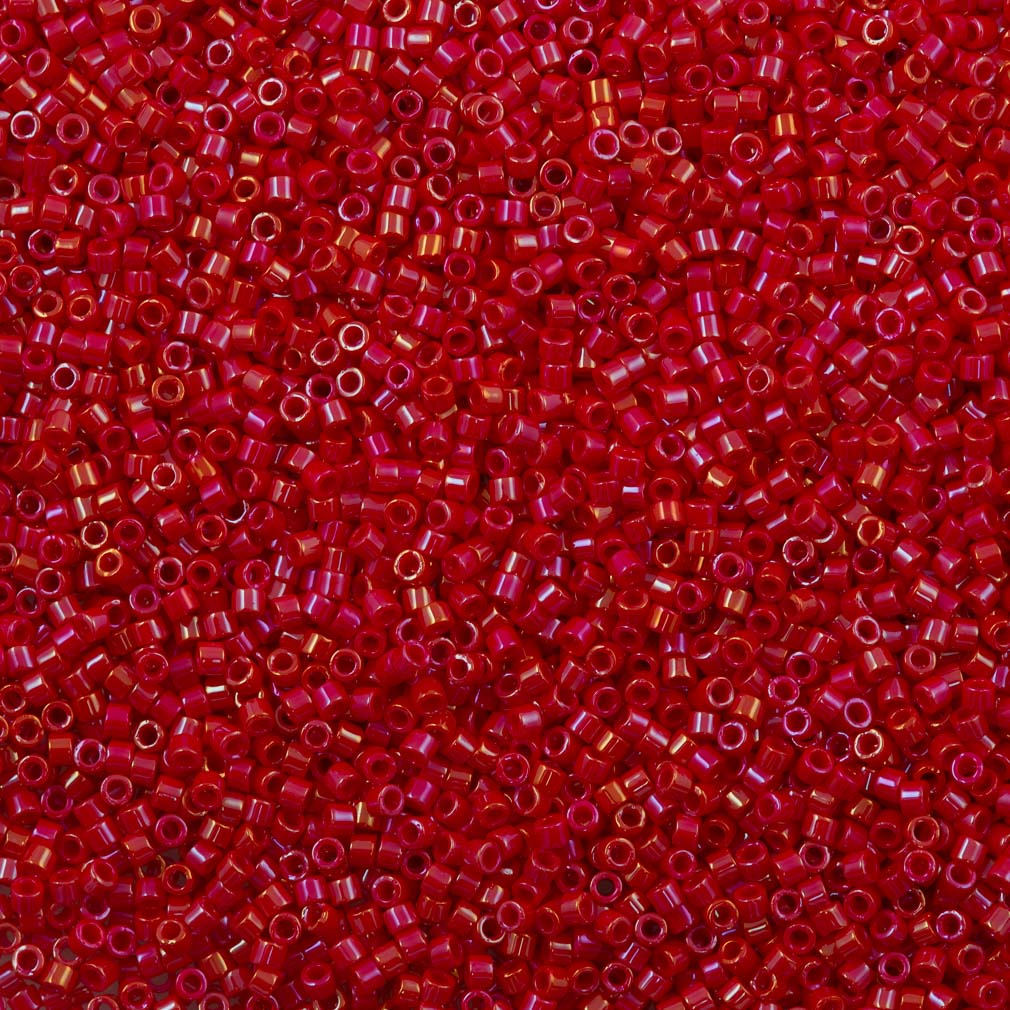 25g Miyuki Delica seed bead 11/0 Opaque Red AB DB214
