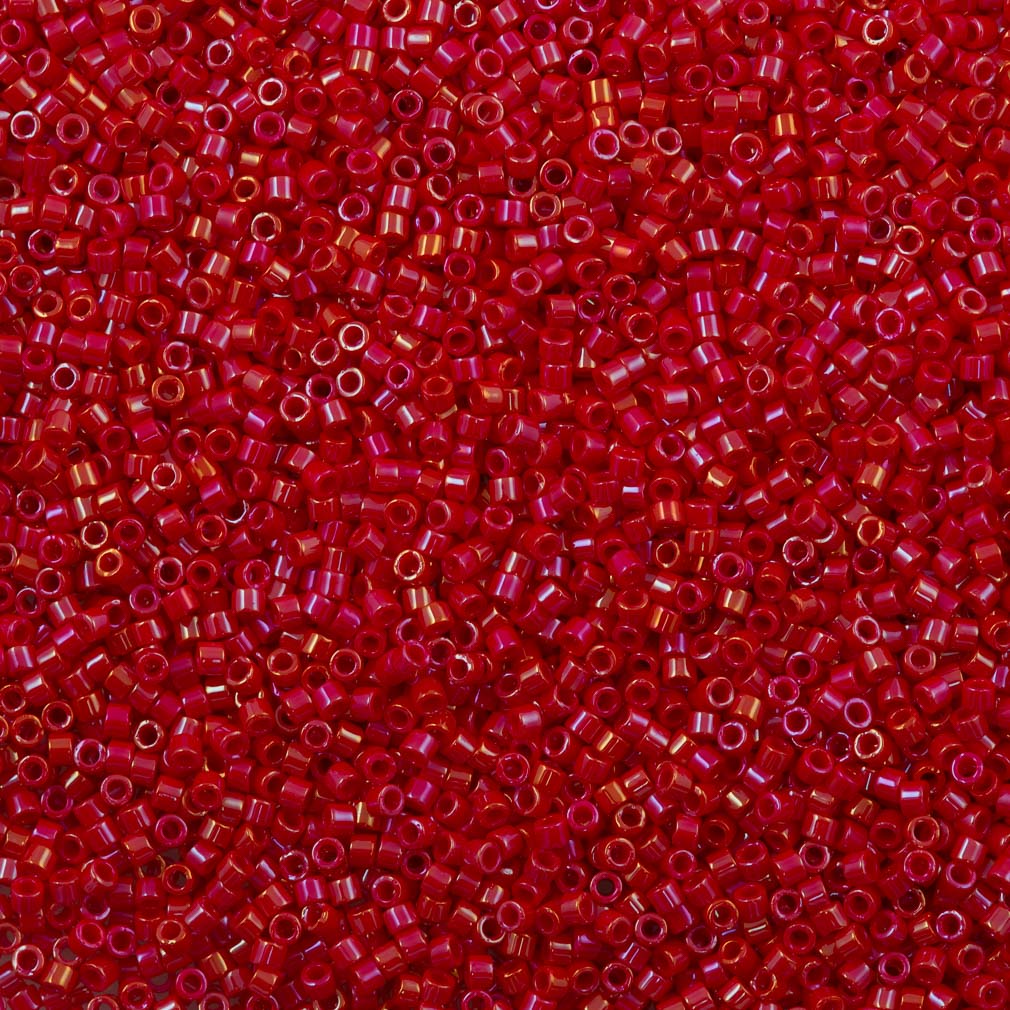 25g Miyuki Delica seed bead 11/0 Opaque Red AB DB214