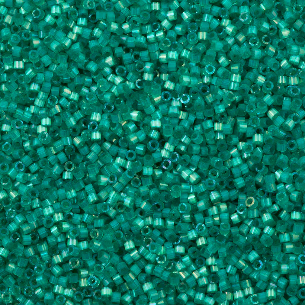 25g Miyuki Delica Seed Bead 11/0 Dyed Aqua Green Silk Satin DB1813
