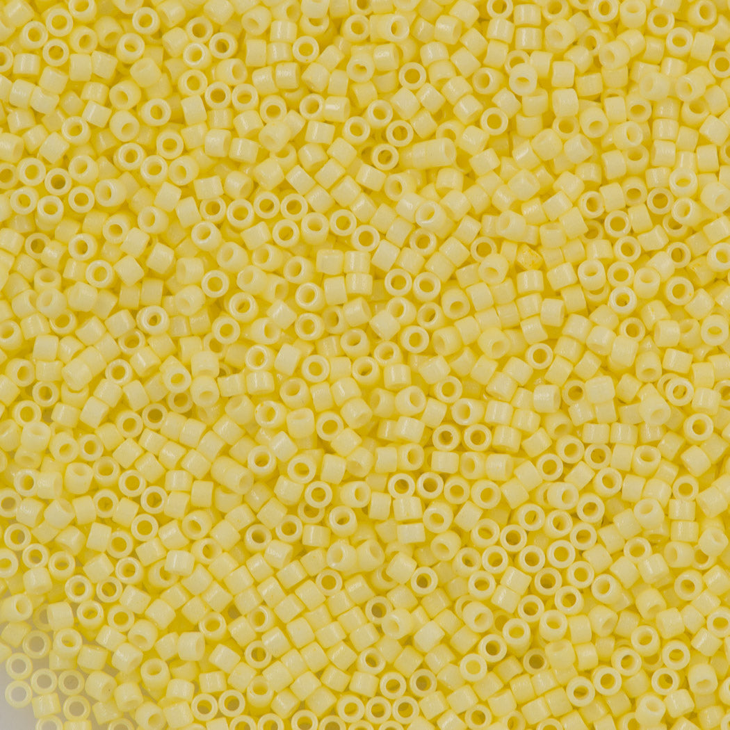 Miyuki Delica Seed Bead 11/0 Duracoat Dyed Opaque Light Lemon Ice 2-inch Tube DB2101