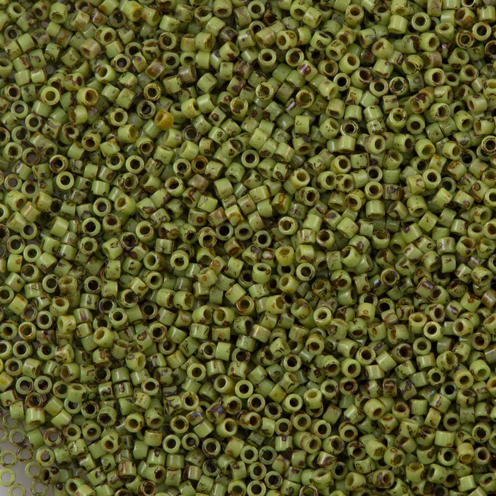Miyuki Delica Seed Bead 11/0 Picasso Chartreuse 2-inch Tube DB2265