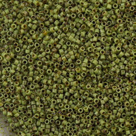 Miyuki Delica Seed Bead 11/0 Picasso Chartreuse 2-inch Tube DB2265