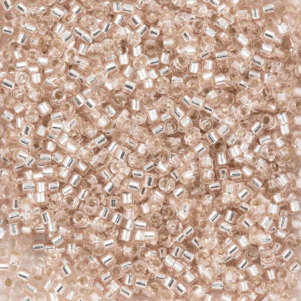 Miyuki Delica Seed Bead 11/0 Transparent Silver Lined Pink Mist DB1203